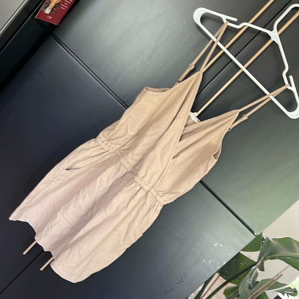 Cisono linen taupe romper